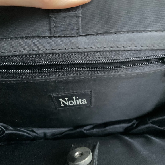 Nolita round cut out handle brocade colorful asian fabric modern purse bag - Picture 7 of 15